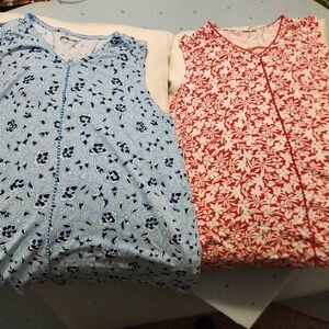 Lands' End Blue and Red Tank Tops with Classic Prints